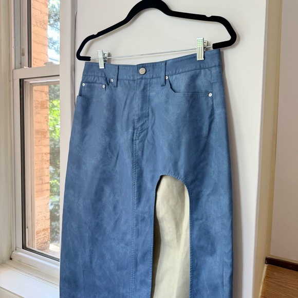 AFRM Bianca Maxi Skirt High Slit Cut Out Mini Long Blue Revolve - Picture 5 of 11